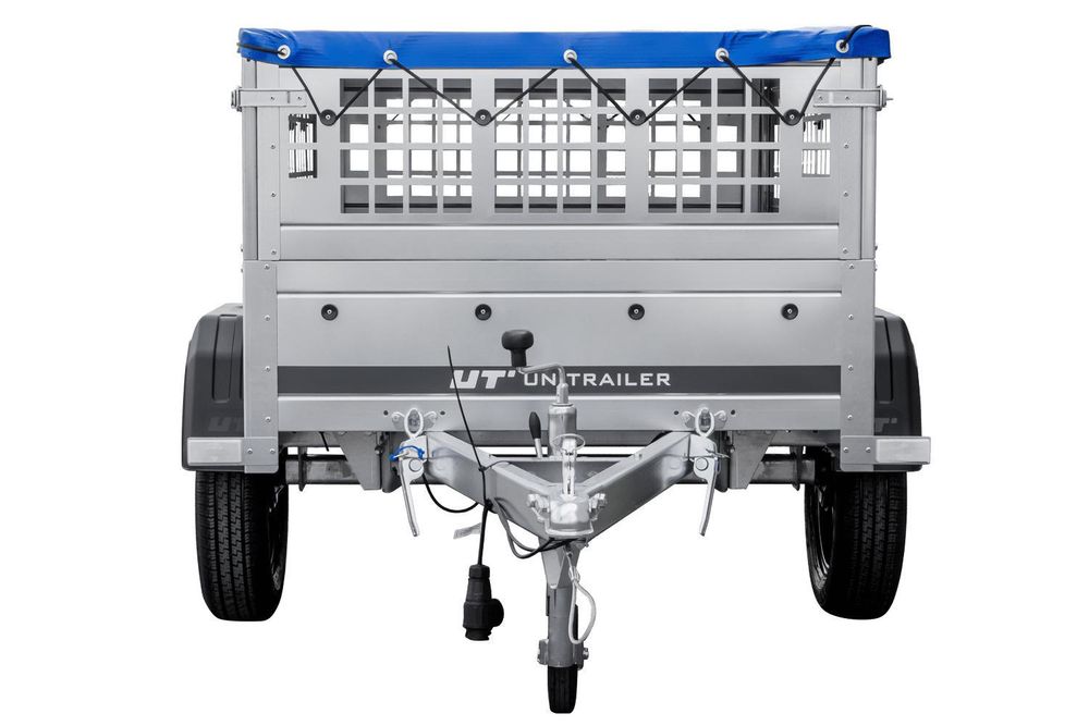 Kompakter Anhänger Garden Trailer 150 KIPP 150x106 cm 750 kg mit Laubgitteraufsatz