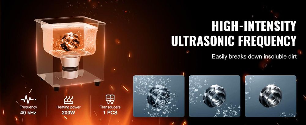 VEVOR 2 L Ultraschallreiniger 60 W digitales Ultraschallreinigungsgerät mit Schonmodus & verbesserter Entgasung, 40 kHz industrieller Schmuckreiniger