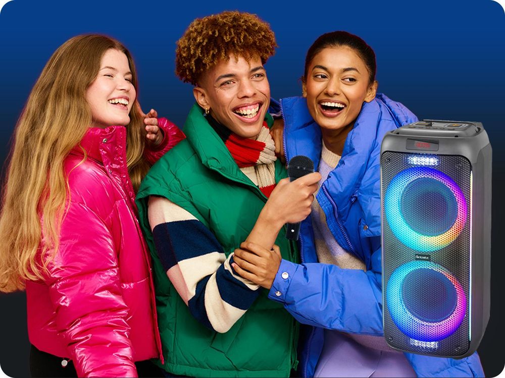 Fontastic Party-Lautsprecher Zeal 600 - Bluetooth Lautsprecher mit USB-Wiedergabe, AUX und MicroSD  - Karaoke Box mit Mikrofon - tragbares Soundsystem