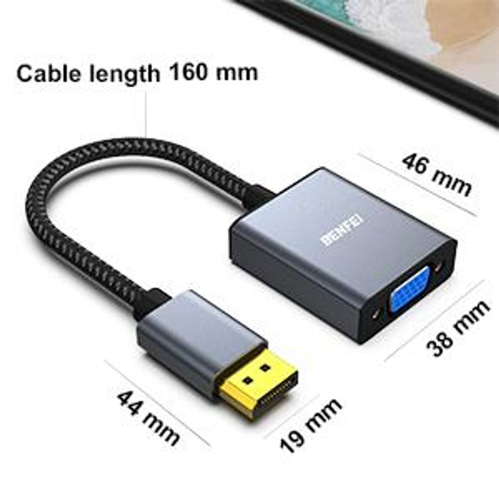 BENFEI Kabeladapter DisplayPort auf VGA Adapter DP zu VGA Konverter