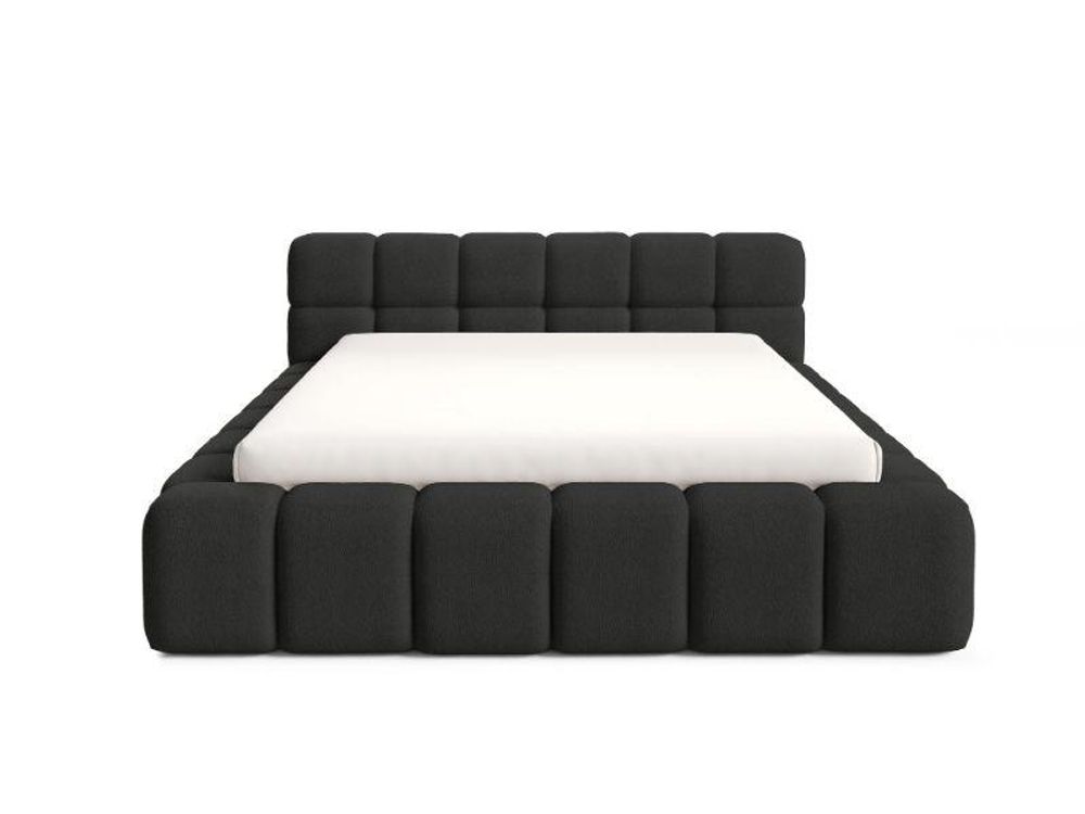 Dekori Polsterbett 180x200 NUBO PREMIUM Wolkenbett mit Bettkasten, Boucle Bett – Schwarz (Quelle 100)