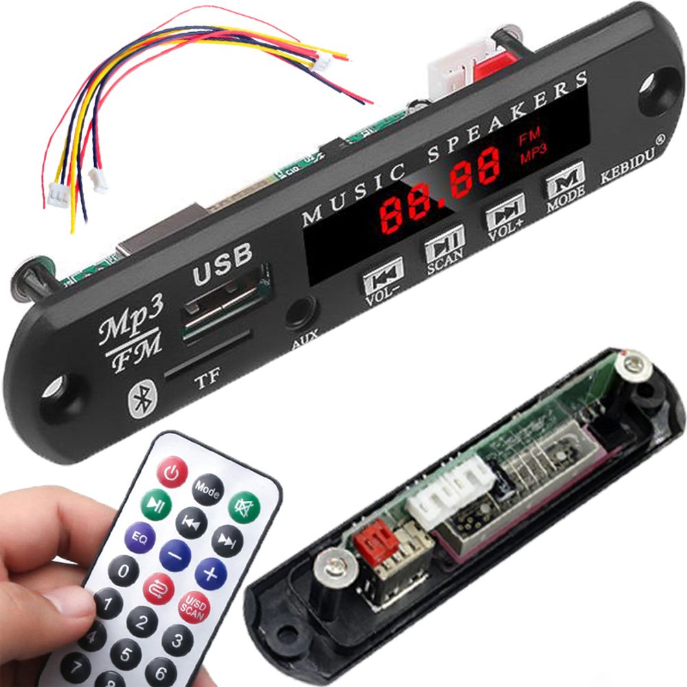 Autoradio Audio Board Bluetooth Adapter Multimedia KFZ Transmitter Kfz-Empfänger LCD AUX 3.5mm 7V-12V Modul USB Ladegerät FM Radio Unterstützt Retoo