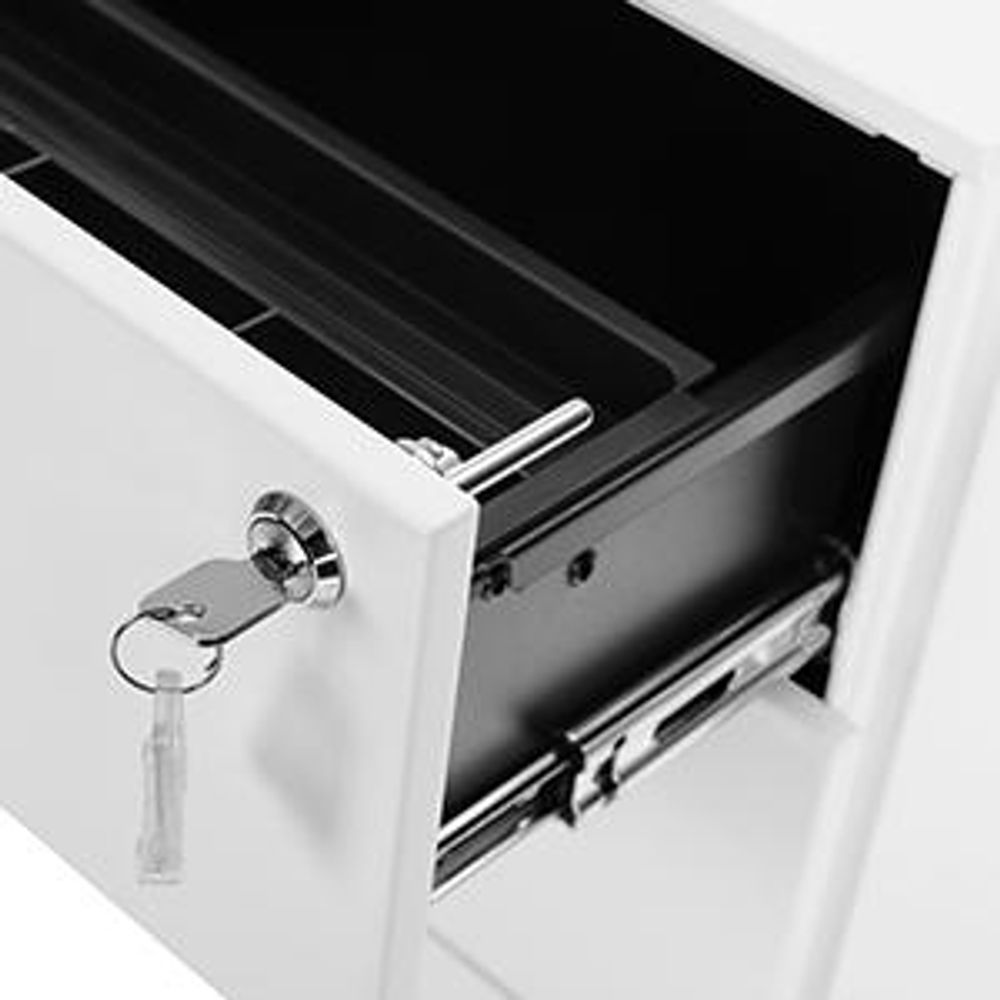 SONGMICS Rollcontainer, Rollcontainer Aktenschrank Büroutensilien, weiß