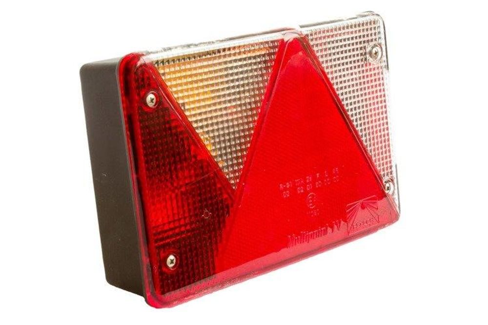 ASPOCK Multipoint IV Rückleuchten Set links und rechts, 12 V Glühbirne, 5-Pin Bajonett, 200x 136x 56 mm, IP64, 7 Funktionen, E4, ADR Zone 2 für