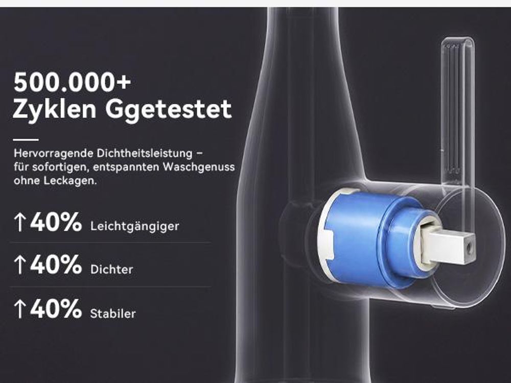 360° Schwenkbar Waschtischarmatur, Kalt Warm bleifrei Wasserhahn, Cecipa, Badarmatur Mischbatterie, Wasserhahn Bad, Waschbeckenarmatur Chrom
