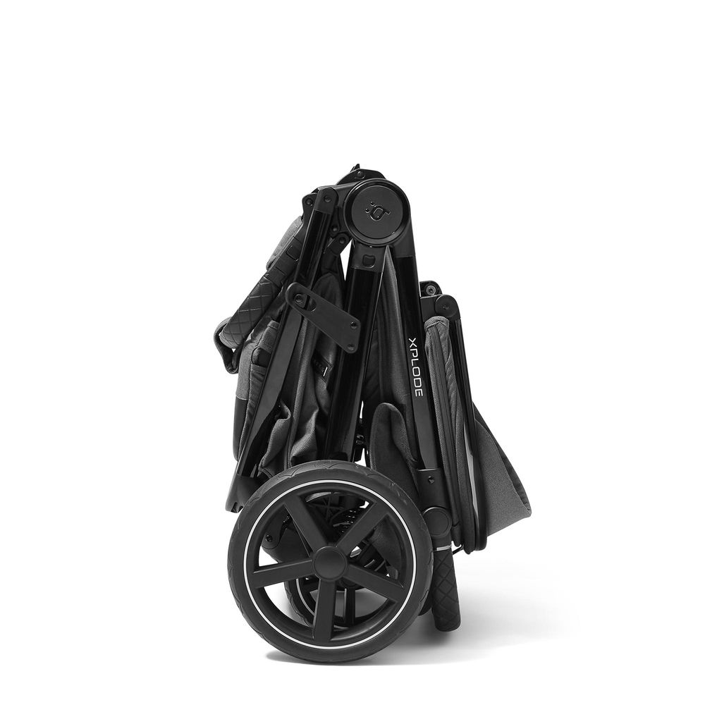 4Baby | Kočárek - Kočárek Buggy - Grafit - Ochrana proti slunci UV50 - Nafukovací pneumatiky a odpružení - Skládání jednou rukou - Do 22 kg - Xplode Chrome