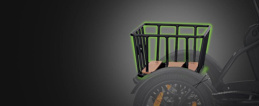 SachsenRAD E-Lastenrad T6S Comfort Air mit tiefem Einstieg, Elektro Dreirad Faltbar, E-Bike Lastenfahrrad klappbar, mit Shimano 7-Gang-Kettenschaltung