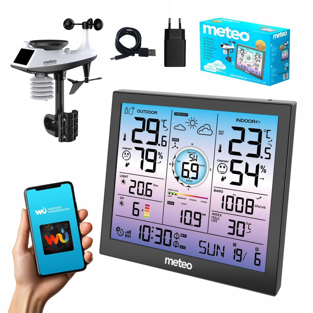 METEO SP602 WLAN-Wetterstation mit 6-in-1-Multisensor
