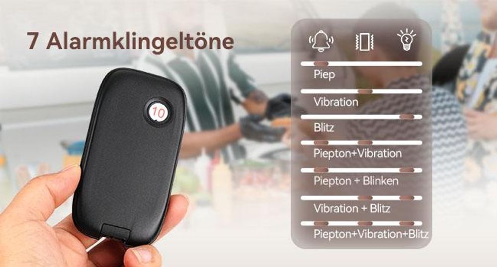 Retekess TD175S Restaurant Pager System, Restaurant Buzzer, mit Vibration, Outdoor 800M, 7 Rufmodi, 10 Abfragehistorie, für Fast Food Speisewagen