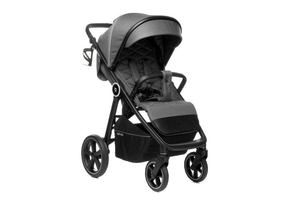 4Baby | Kočík - Kočík Buggy - Grafit- s ochranou pred slnkom UV50 a moskytiérou - so skladaním jednou rukou - do 22 kg - Xplode
