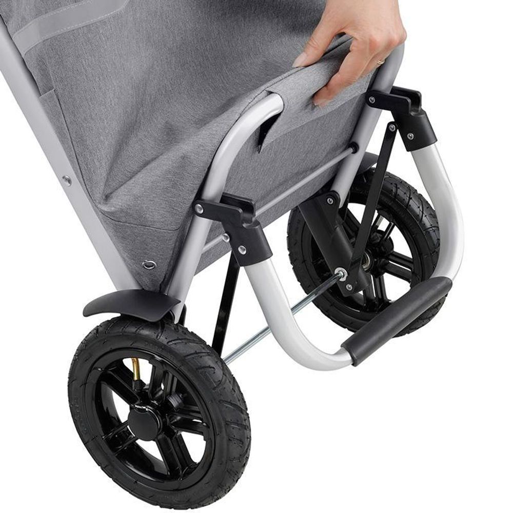 Meister Einkaufstrolley Premium Schwarz, 45 L Klappbarer Einkaufsroller mit Luftreifen