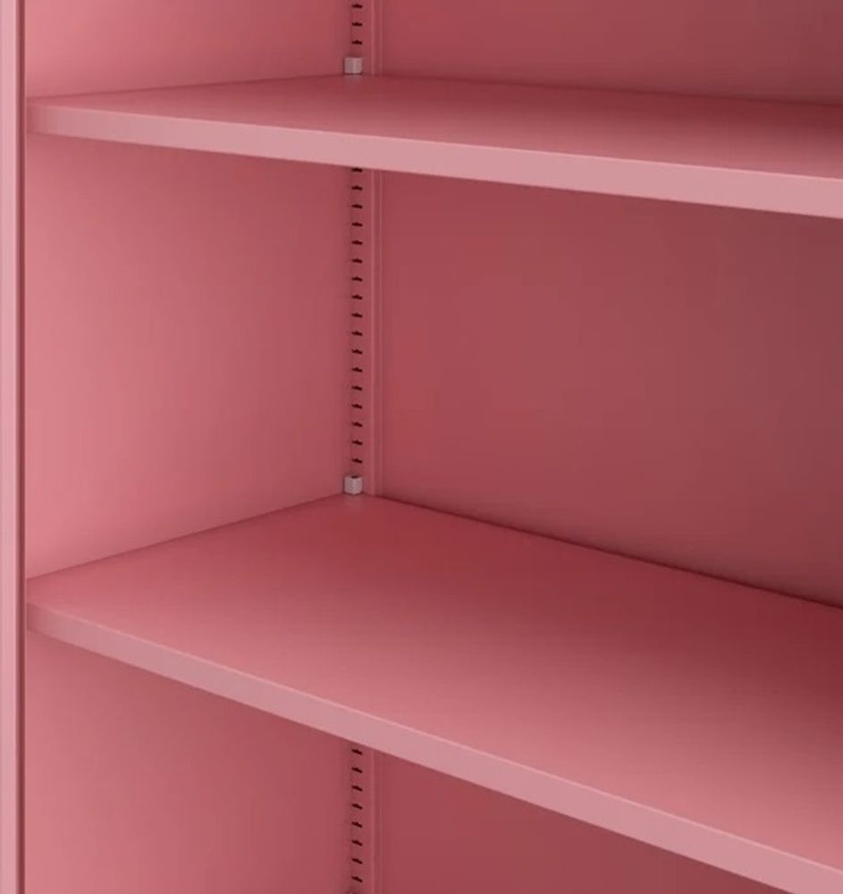 Büroschrank C001 Aktenschrank Lagerschrank Mehrzweckschrank Metallschrank 4 Fachböden Pulverbeschichtung Stahlblech 185 cm x 90 cm x 40 cm, Farbe: Rosa