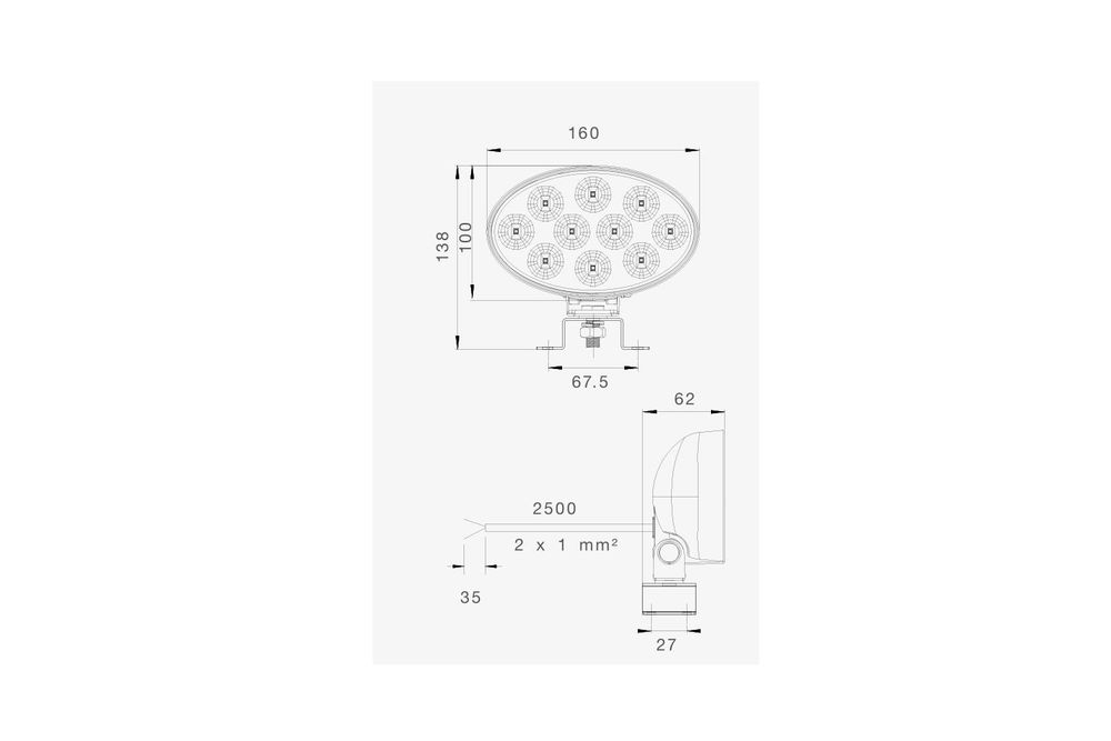 ASPÖCK 38-8200-007 LED couvací světlo oválné univerzální