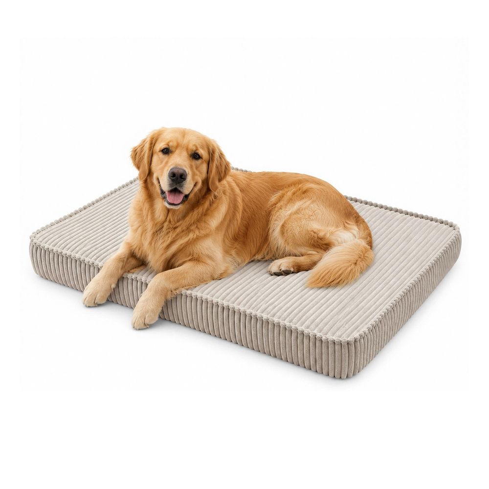 Hundebett Hundekissen Hundematte Cord Xl 120X80 Cm Braun