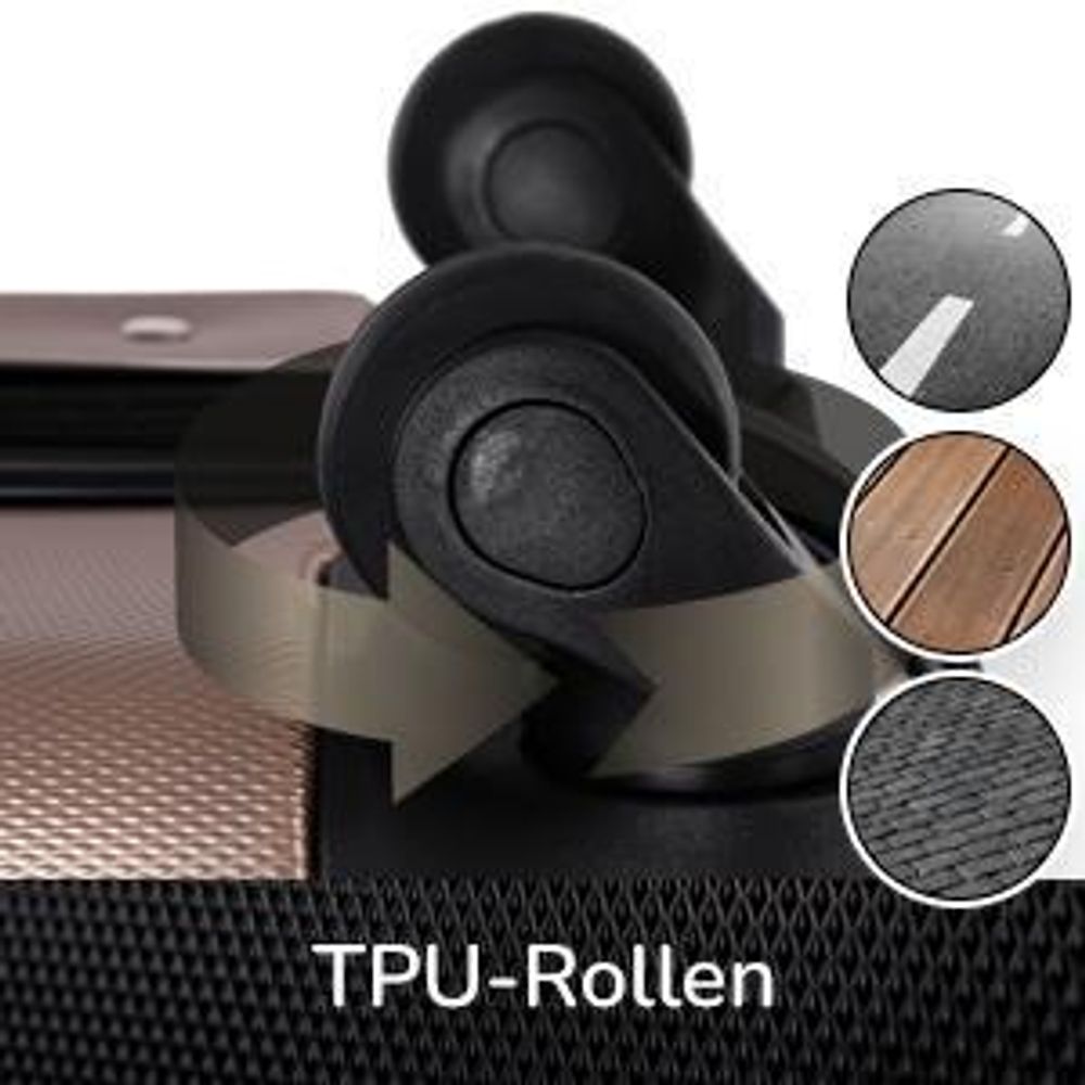 Devillo® Kofferset 4tlg. S-M-L-XL, Champagner - Trolley Koffer Reisekoffer Reisekofferset Gepäck Rollkoffer TSA 4 Rollen ABS-Hartschale Teleskopgriff