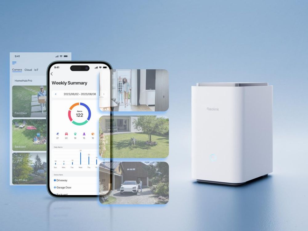 Reolink Home Hub Pro, Système de sécurité sans fil Wi-Fi 6, Gestion centralisée des données, Stockage local, 2TB HDD (jusqu'à 16TB), Max. 24 caméras