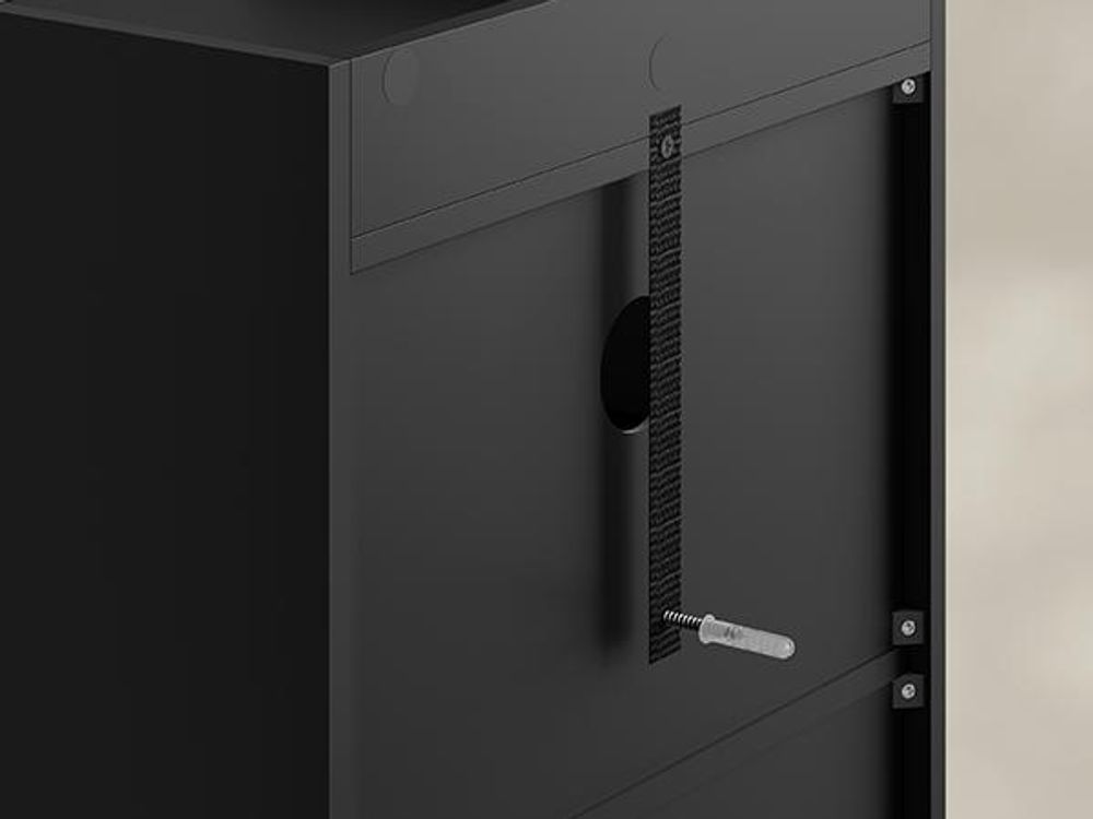 WOLTU Nachttisch Nachtschrank, Ladefunktion LED-Licht, 2 Steckdosen 2 USB, Holz, Schwarz