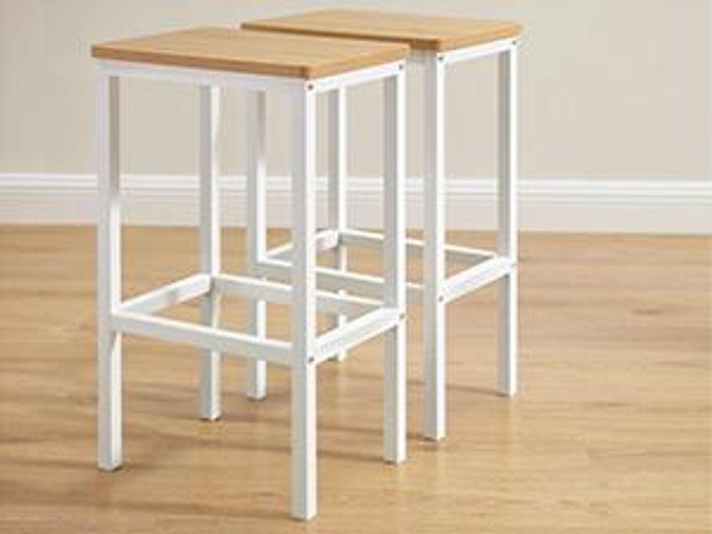 VASAGLE Bartisch-Set mit 2 Barhockern, 60 x 60 x 90 cm, weiß