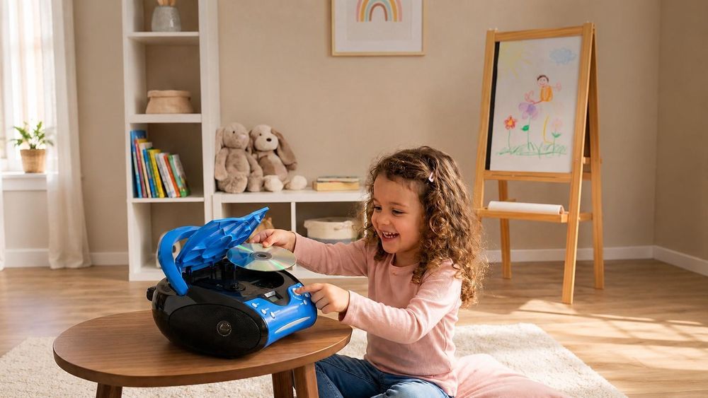 Lenco SCD-24BU kids - Tragbares FM-Radio mit CD-Player - Kopfhöreranschluß - Blau