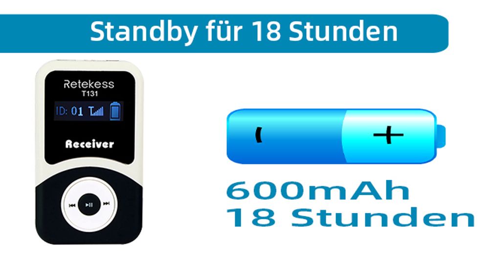 Retekess T130-T131 Audioguide System Busreisen, 99 Kanäle, 60m,PLL-Technologie,12H,Drahtloses Tour Guide Headset System, Reiseleitersystem