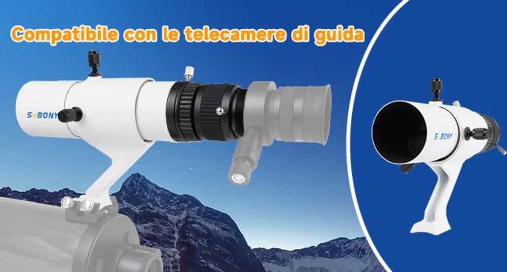 Cannocchiale guida Svbony SV198 per astrofotografia, mini guida da 50 mm F4,1, rifrattore acromatico FMC, con doppio focheggiatore elicoidale