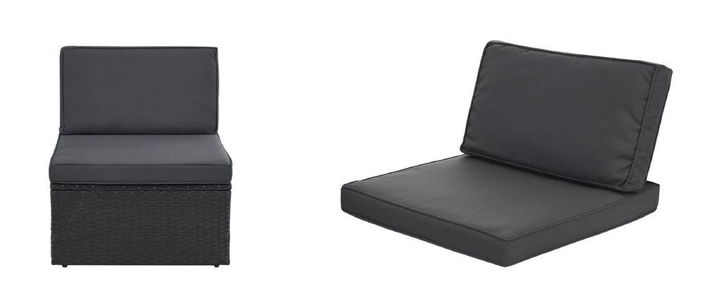 Juskys Polyrattan Gartenmöbel Set Salou inkl. Abdeckung - Lounge für 6 Personen, wetterfest - Schwarz