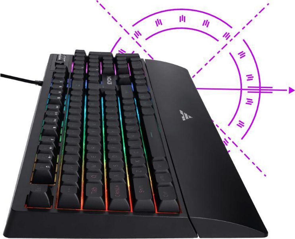 Klawiatura dla graczy PREYON Long Claw Alpha Keyboard - 104 klawisze funkcyjne - Podświetlenie RGB - Dodatkowe klawisze - Rolka głośności - Anti-ghosting - Zdejmowana podpórka magnetyczna - Przycisk wyłączania/włączania podświetlenia