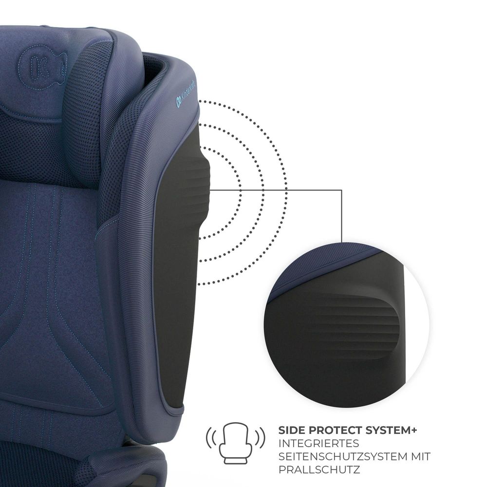 Kinderkraft UNITY 2 Kindersitz 100–150 cm, 15–36 kg, klappbar, ISOFIX, SPS+ & H-GUARD, Schlafposition, AIR FLOW, ergonomische Armlehnen, navy blau