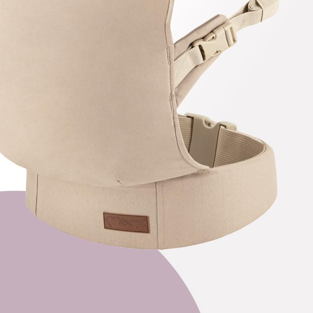 MoMi COLLET – Ergonomische & physiologische Babytrage, verstellbar für vorne & hinten, mit Kapuze & Tasche – Beige