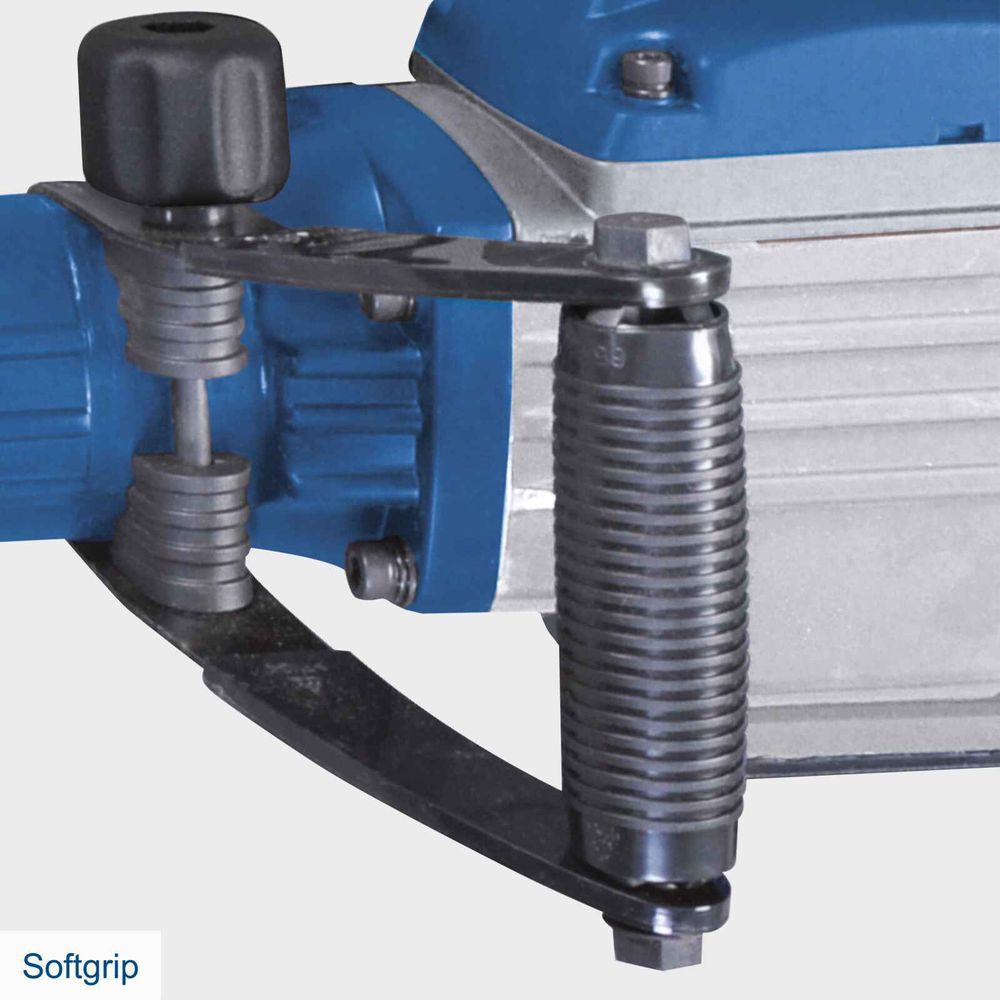 Das Bild zeigt eine Detailaufnahme des Griffs des Abbruchhammers AB1600, welcher Softgrip hat.