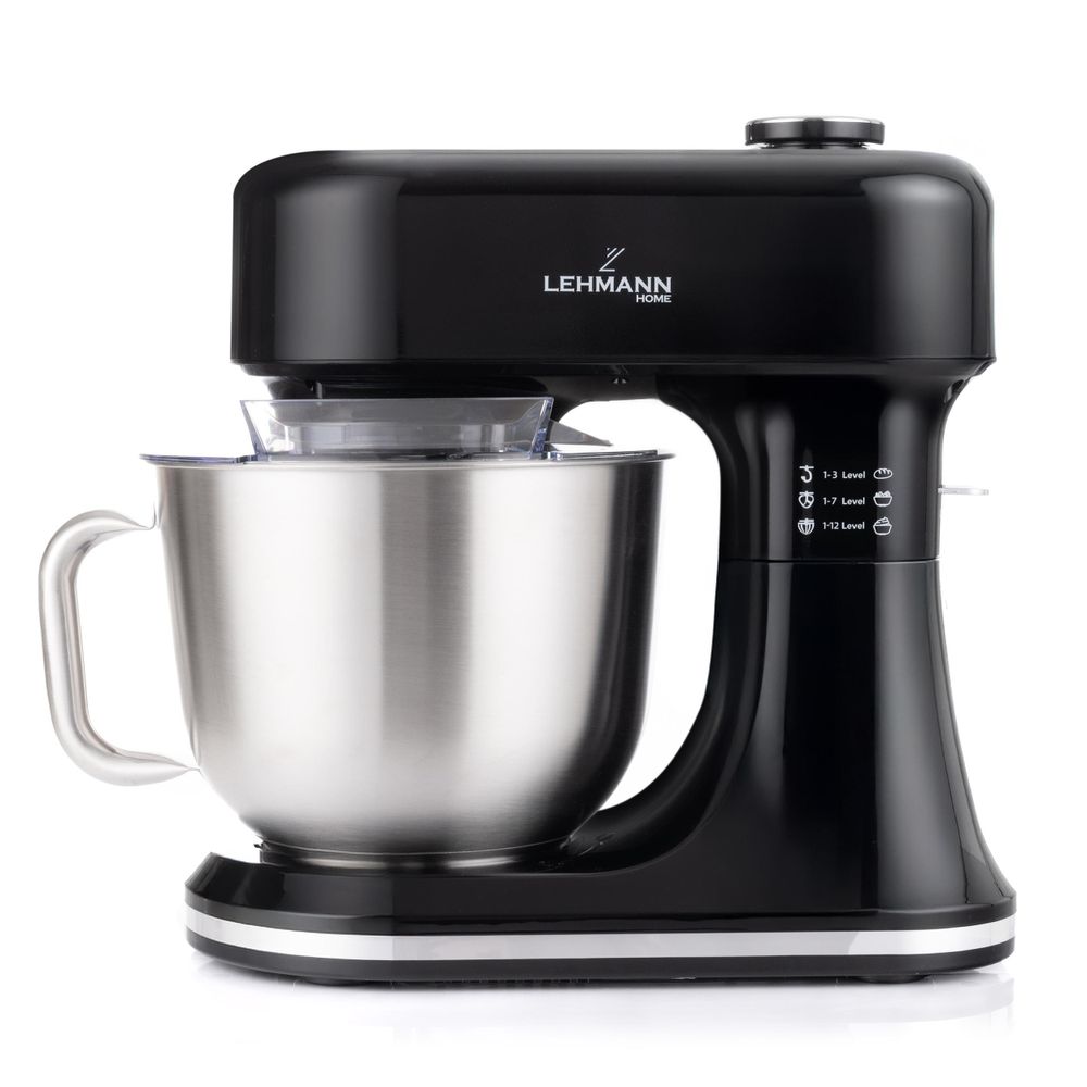 LEHMANN Robot Pâtissier avec Écran, Fonction Fermentation, Balance Intégrée, Bol 5L, 1500W, Noir
