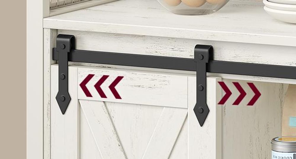 VASAGLE Sideboard Küchenschrank, mit 2 Schiebetüren, verstellbare Ablagen