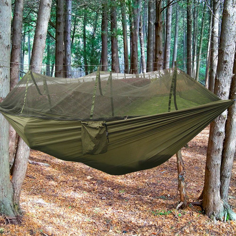 Hängematte mit Moskitonetz & Reißverschluss – Outdoor Camping Hammock, 2-Personen, ultraleicht & wasserdicht, Hohe Tragkraft, 260x140 cm – Retoo