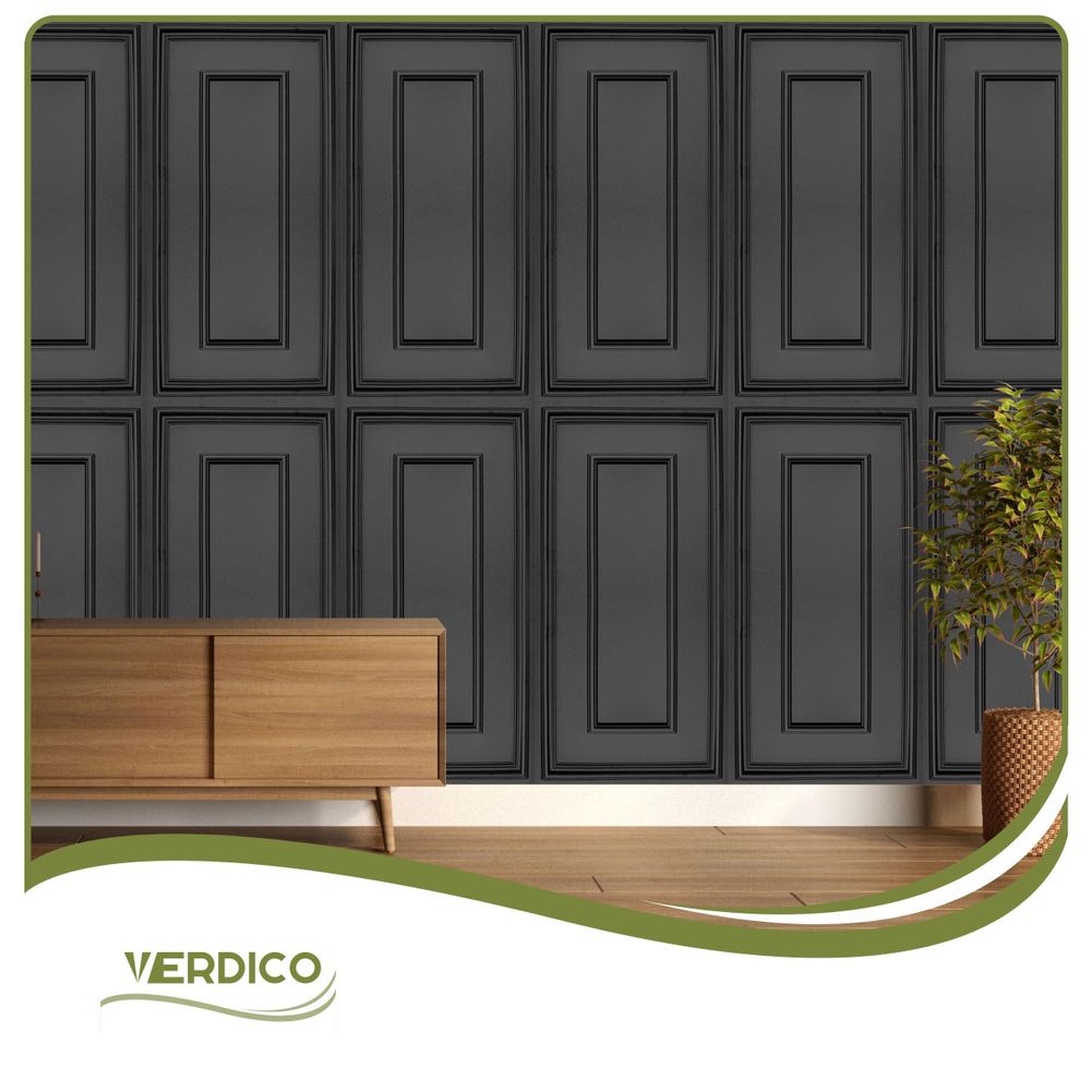 Verdico | 3D Wandpaneele Polystyrol - Schwarz - 100x50 Cm - Leichtes Polystyrol - Innendekoration - 0,5 m2