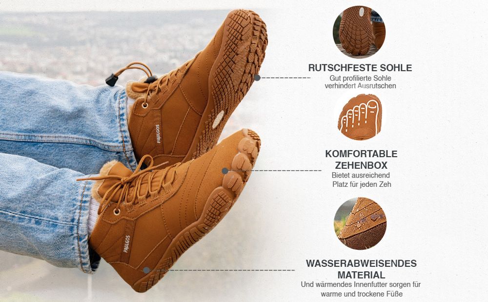 PAULGOS Winterbarfußschuhe, uni, Größe 37-47 in 3 Farben