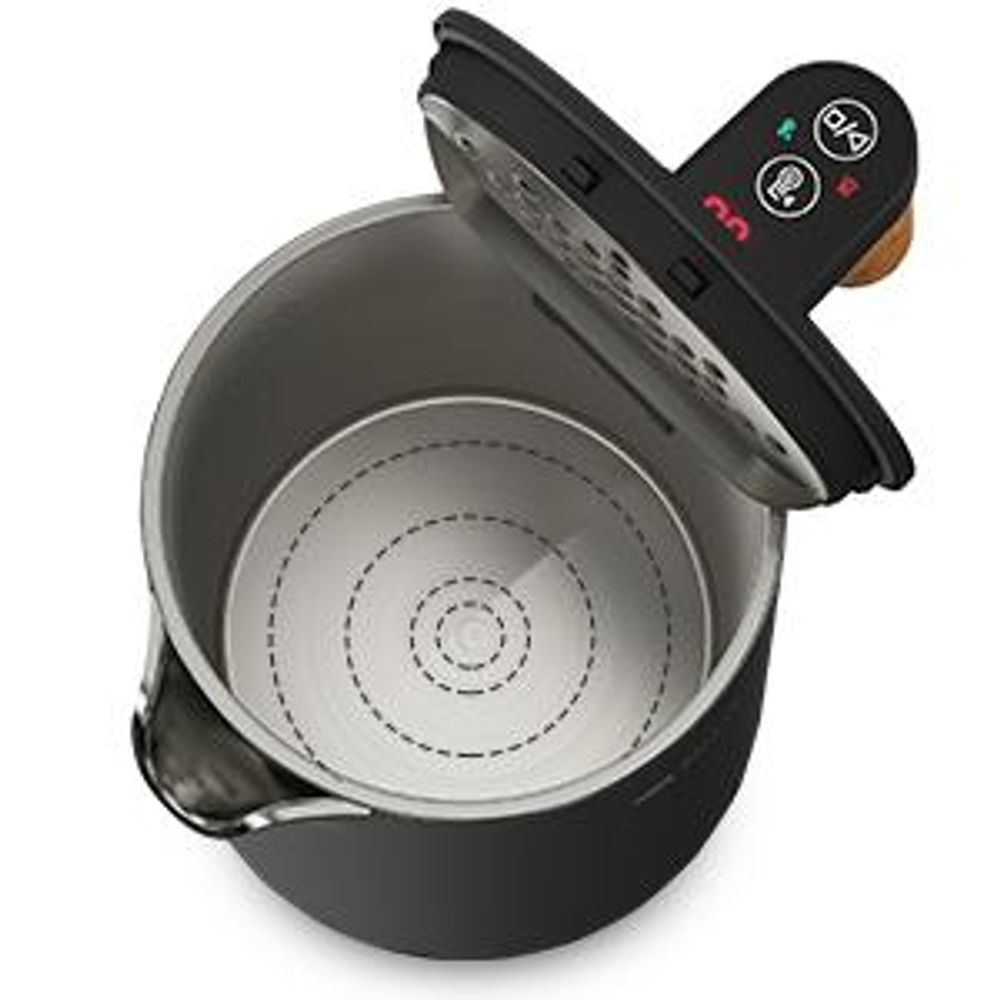 BALTER Edelstahl Wasserkocher mit Temperatureinstellung, 45°C-100°C, Doppelwand, BPA frei, Warmhaltefunktion, 1.5L, 2200W, Schwarz