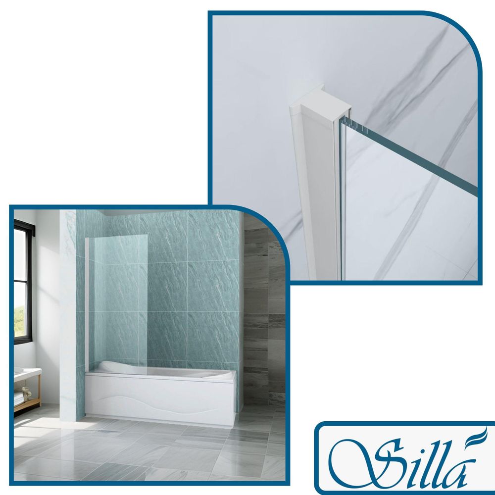 Silla, duschwand badewanne 50x150, duschwand aus glas, badewannenaufsatz, faltwand