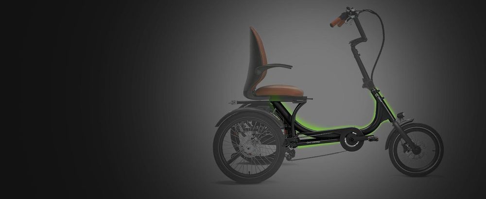 SachsenRAD E-Dreirad T6 Comfort mit tiefem Einstieg, Elektro Dreirad Faltbar, mit Differenzial, BIinker und Bremslicht, mit 7-Gang-Kettenschaltung