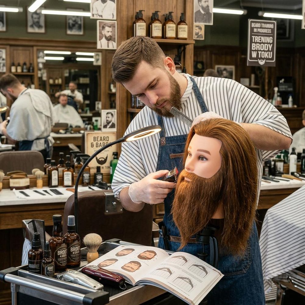 Friseurkopf Herren James Brown - 40cm Echthaar Trainingskopf mit Bart & Halterung