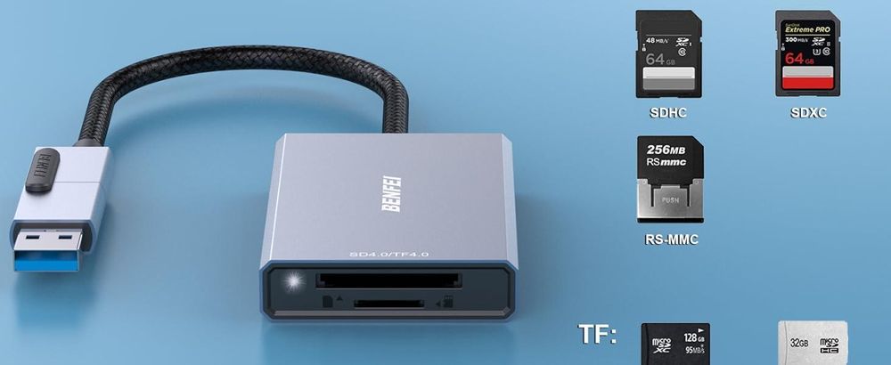 BENFEI Kartenlesegeräte SD 4.0 Kartenleser UHS II USB C A