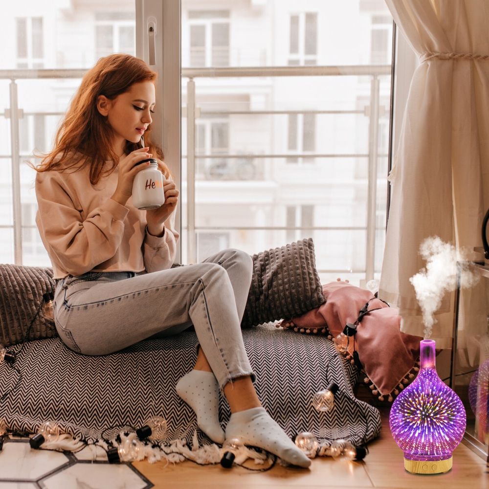 Aroma Diffuser, Luftbefeuchter Nachtlicht Diffusor 3 in 1, Sehr Dekorativ Beleuchtung, Öle Aromatherapie, Schlafzimmer, Kinderzimmer, Retoo