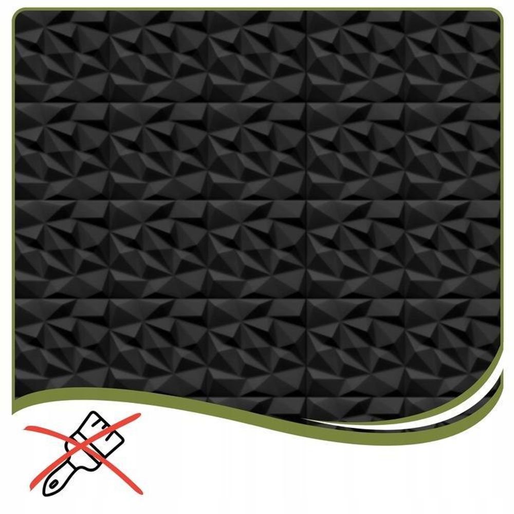 Verdico | 3D Wandpaneel Polystyrol - Schwarz - 50x50 cm - 48 Stück - Elegantes Design - Einfache Montage, Wand- & Deckenverkleidung