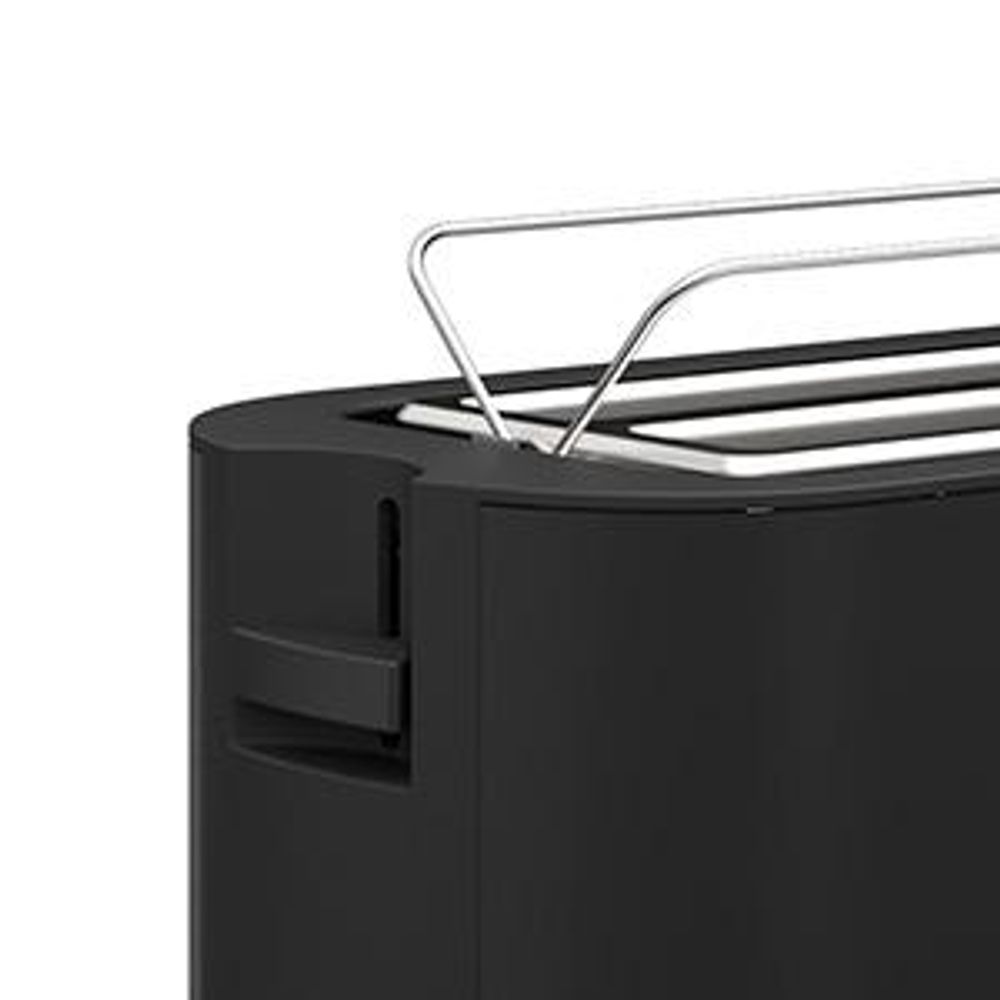 Balter Toaster 4 Scheiben, Edelstahl, Langschlitztoaster mit Brötchenaufsatz, 1500W, LCD Display, Defrost-/Aufwärmfunktion, Krümelschublade, Schwarz