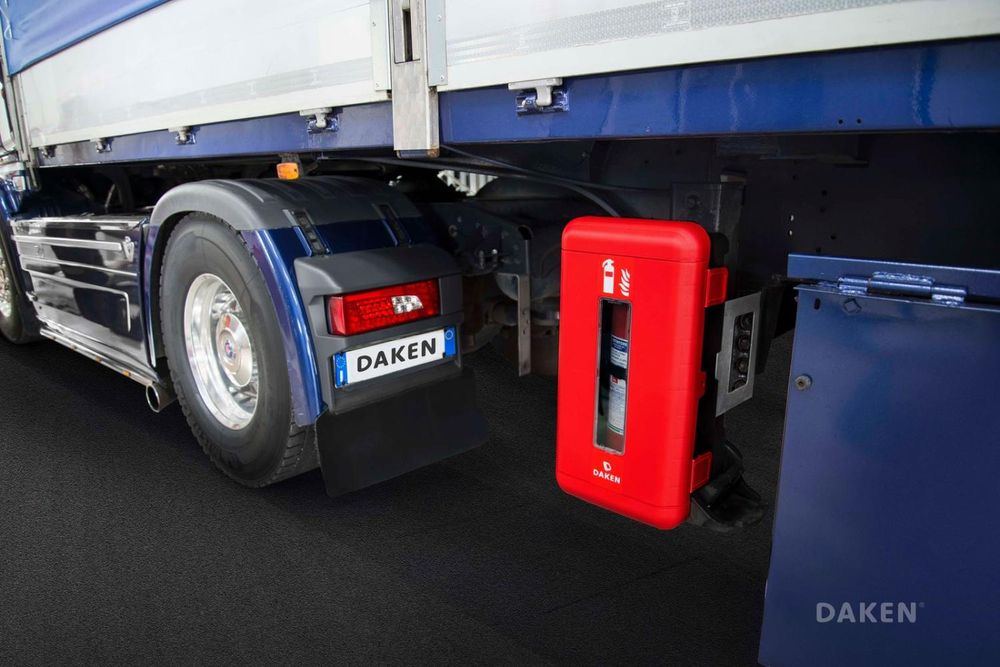 DAKEN REGON Feuerlöscherkasten 6kg Rot 620x335x240mm Feuerlöscherbox für LKW Anhänger Schutzbox wetterfest
