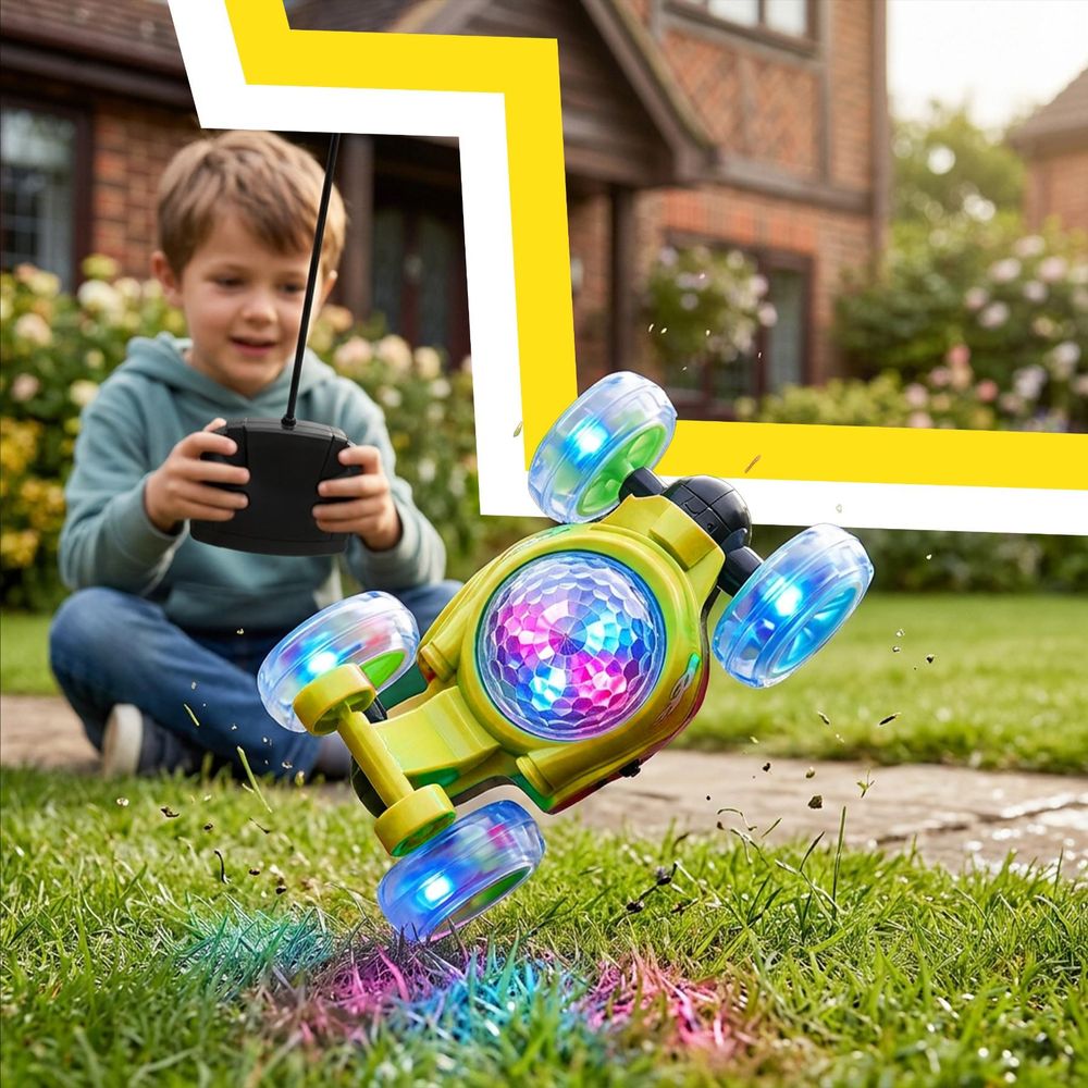 Ferngesteuertes Auto mit LED Beleuchtung RC Auto Car mit 360° Rotation 27MHZ Gro für Jungen und Mädchen Spielzeugauto Gesteuert Fernbedienung Retoo