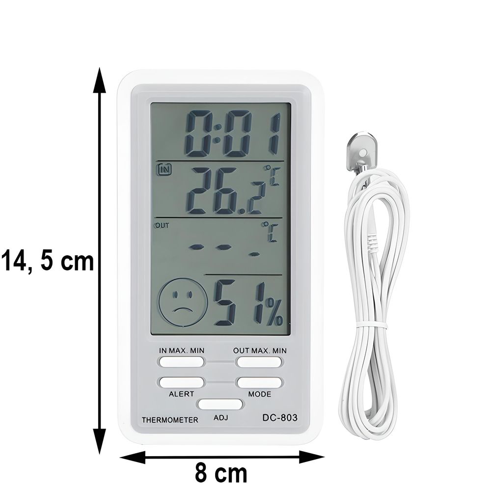 Thermometer Hygrometer Digital mit LCD Sensor Temperatur Thermo-Hygrometer Luftfeuchtigkeit Raumthermometer Babyzimmer Wohnzimmer Büro Kühlschrank Retoo