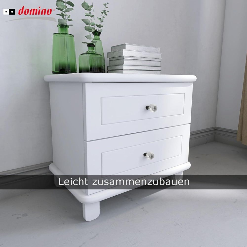 Domino Elegante Crystal Palace Möbelknopf 30mm in Gold & Weiß |Kristallknöpfe, Robustes Glas-Design |Möbelknöpfe | Glamouröser Stil | Perfekt für Schränke und Kommoden| 6 Stück