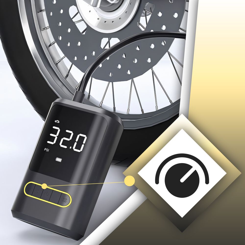 Elektrische Luftpumpe mit 4000mAh Akku und LED Licht, Elektrischer Luftkompressor für Auto, Fahrrad, Ball, USB LCD Display, max 150 PSI, USB-C Retoo