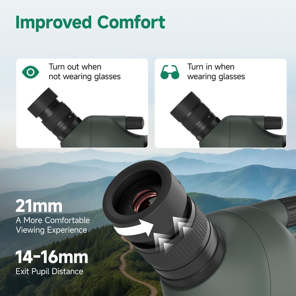 Svbony SV28 25-75x100mm Cannocchiale, ampio campo visivo, HD BAK4 Porro prism FMC, cannocchiale con adattatore per cellulare e custodia per treppiede