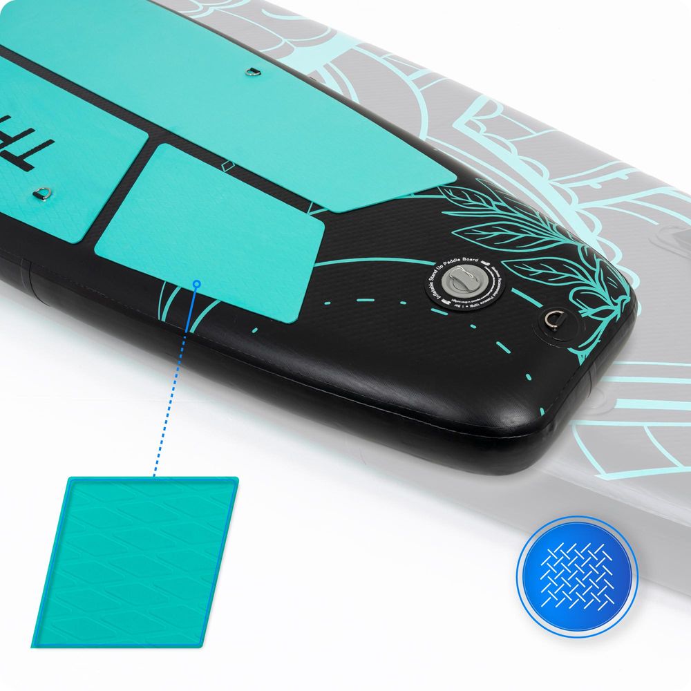 THUNDER Moth-Mint Stand Up Paddle Board 350x81x15cm Schwarz Türkis bis 150 kg